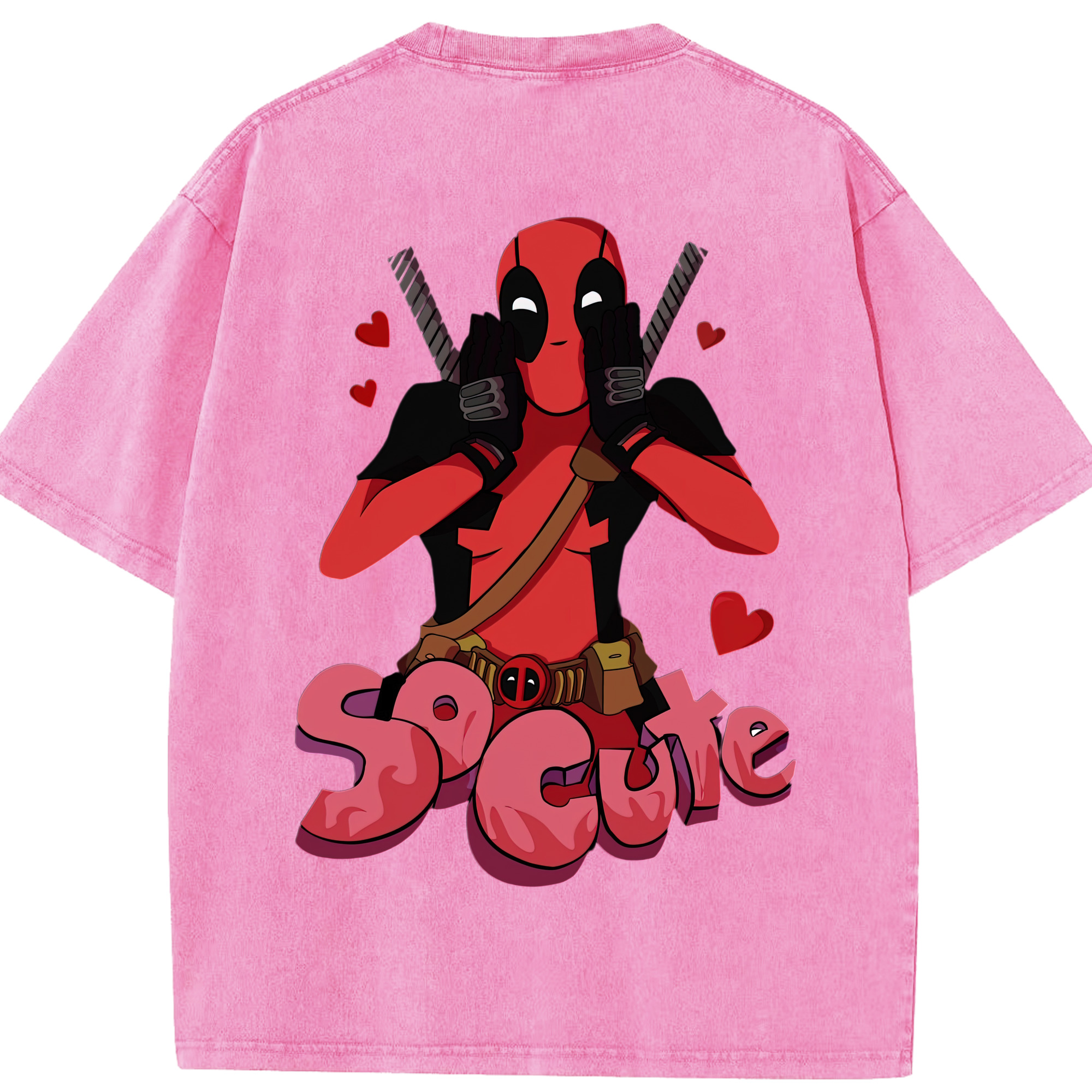 （画像用） Deadpool デッドプール 綿100% ヴィンテージ風 半袖Tシャツ（背面プリント）